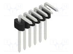 Connector: pin strips; pin header; male; PIN: 6; 1.27mm; THT; 1x6