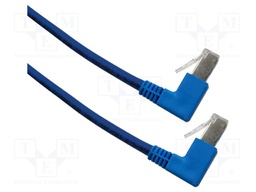 Patch cord; F/UTP; Cat: 6; RJ45 up angled plug,both sides; Cu
