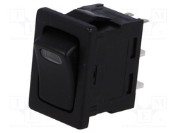 ROCKER; SPST; Pos: 2; OFF-ON; 16A/12VDC; black; LED 12VDC,point