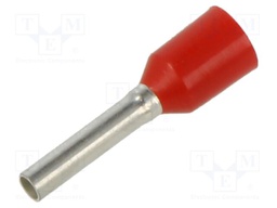Tip: bootlace ferrule; insulated; copper; 1mm2; Bit len: 8mm; red