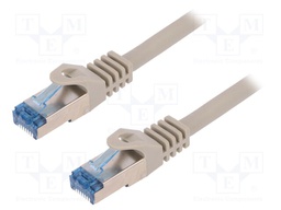 Patch cord; S/FTP; 6a; stranded; Cu; LSZH; grey; 2m; 26AWG