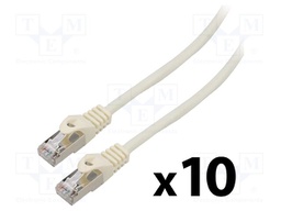 Patch cord; F/UTP; 6; stranded; CCA; PVC; white; 1m; 26AWG; Cores: 8