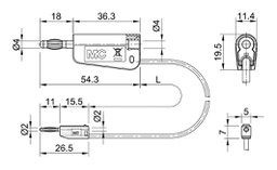 Test lead; 60VDC; 30VAC; 10A; banana plug 2mm,banana plug 4mm