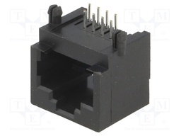 Socket; RJ45; PIN: 8; Layout: 8p8c; THT; on PCBs; angled 90°