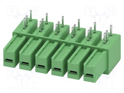 PCB headers, nominal cross section: 6 mm?, color: green, nom
