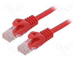 Patch cord; U/UTP; 6; stranded; CCA; PVC; red; 1.5m; 26AWG