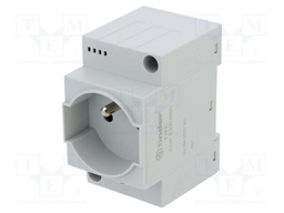 E-type socket; 250VAC; 10A; for DIN rail mounting; grey