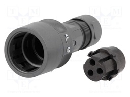 Connector: circular; plug; female; PIN: 3; w/o contacts; for cable