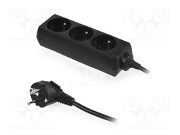 Mains; Schuko; Sockets: 3; CEE 7/5 (E) socket,CEE 7/7 (E/F) plug