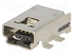 Socket; USB A mini; SMT; PIN: 4; horizontal