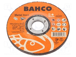 Grinding wheel; Ø: 115mm; Øhole: 22.23mm; Disc thick: 6.4mm