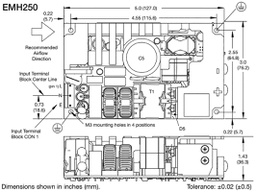 AC/DC Open Frame Power Supply (PSU), ITE & Medical, 1 Output, 252W @ 12CFM, 80V AC to 275V AC