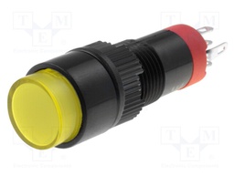 Switch: push-button; Pos: 2; SPDT; 0.5A/250VAC; 1A/24VDC; yellow