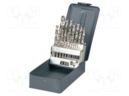 Drill set; for metal; metal,steel; 19pcs.