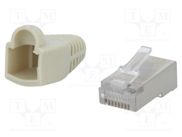 Plug; RJ45; PIN: 8; Cat: 5e; shielded,with protection; gold-plated