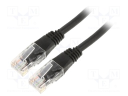 Patch cord; U/UTP; 5e; stranded; CCA; PVC; black; 7.5m; 26AWG