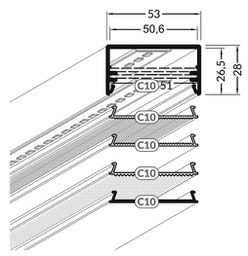Profiles for LED modules; surface; natural; L: 2m; aluminium