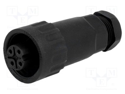 Plug; female; WA22; PIN: 4; 3+PE; IP67; 9÷10.5mm; 16A; screw terminal