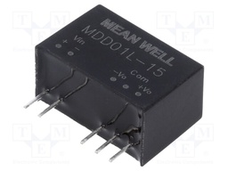 Converter: DC/DC; 1W; Uin: 4.5÷5.5V; Uout: 15VDC; Uout2: -15VDC; SIP7