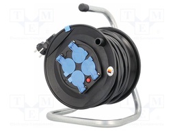 Extension lead; 3G1.5mm2; Sockets: 4; PVC; black; 25m; 16A; Action