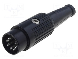 Plug; DIN; male; PIN: 7; Layout: 270°; straight; for cable; soldering