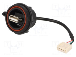 Socket; USB A; USB Buccaneer; for panel mounting,rear side nut