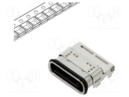 Connector: USB C; socket; SMT; PIN: 24; horizontal; top board mount
