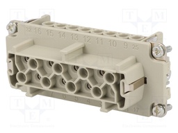 Connector: HDC; contact insert; female; C146; PIN: 16; 16+PE; 19A