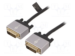 Cable; DVI-D (24+1) plug,both sides; 3m; black