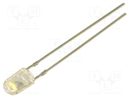 LED; white warm; oval; 3.9x3.2mm; 4200mcd; Front: convex; 2.9VDC
