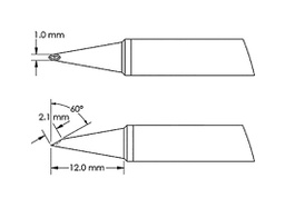 Tip; minispoon; 1x2.1mm; for soldering station; GT-HP-T6C