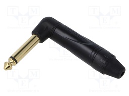 Connector: Jack 6,3mm; plug; male; angled; mono; for cable; black