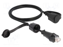 Patch cord; U/FTP; Cat: 6; RJ45 plug,both sides; 1m; PVC; black