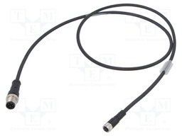 Connection lead; M12,M8; PIN: 4; 1m; plug; 30VAC; 3A; -25÷80°C; 30VDC