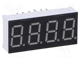 Display: LED; 7-segment; 9.2mm; 0.36"; No.char: 4; red; 2÷4mcd; anode