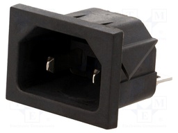 Connector: AC supply; socket; male; 10A; 250VAC; IEC 60320; C18