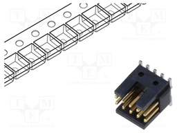 Connector: pin strips; male; PIN: 10; 1.27mm; gold-plated; SMT; reel