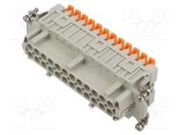 Connector: HDC; contact insert; female; CSH; PIN: 48; 48+PE; 16A