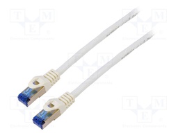 Patch cord; S/FTP; 6a; stranded; CCA; LSZH; white; 0.25m; 26AWG