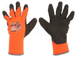 Protective gloves; Size: 10,XL; orange; acrylic,latex; Thermo