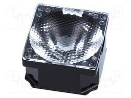 LED lens; square; transparent; 10÷13°; Colour: black; H: 13.1mm