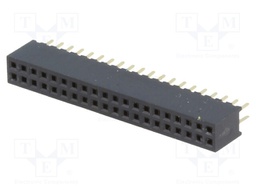 Socket; pin strips; female; PIN: 40; straight; 1.27mm; THT; 2x20