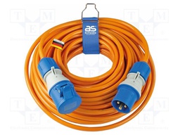 Extension lead; 3G2.5mm2; Sockets: 1; PUR; orange; 25m; 16A