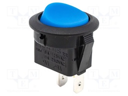 ROCKER; SPST; OFF-ON; 16A/125VAC; blue; none; RR1; Body: black
