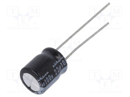 Capacitor: electrolytic; THT; 22uF; 100VDC; Ø8x9mm; Pitch: 3.5mm
