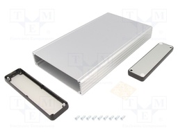 Enclosure: with panel; 1455; X: 125mm; Y: 220mm; Z: 30mm; aluminium