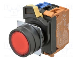 Switch: push-button; 22mm; Stabl.pos: 1; flat; Pos: 2