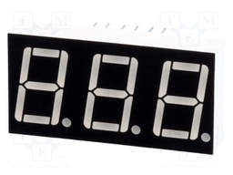 Display: LED; 7-segment; 14.22mm; 0.56"; No.char: 3; red; 11.6mcd