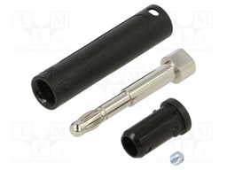 Connector: 4mm banana; plug; 32A; 30VAC; 60VDC; black; 2.5mm2; screw