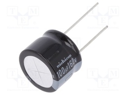 Capacitor: electrolytic; THT; 100uF; 160VDC; Ø20x15mm; Pitch: 10mm